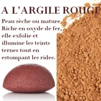 Eponge konjac argile rouge visage2