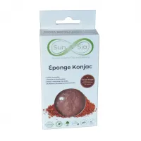 Eponge konjac argile rouge visage3